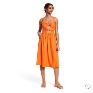 Women's Double Cut Out Midi Dress - Fe Noel x Target Orange L
